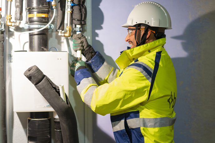 En vs-tekniker under arbete