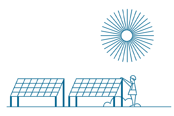 Solceller/Solar cells illustration