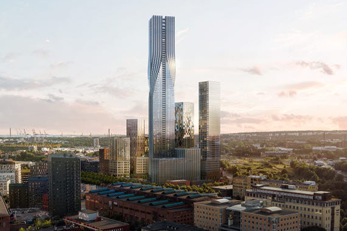 Bild på Karlatornet där Bravida har gjort installationer