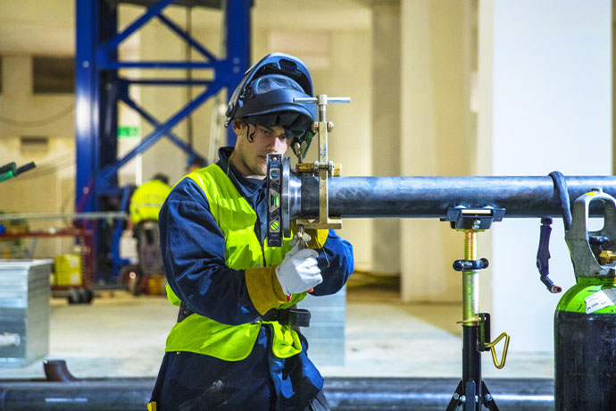 En vs-tekniker under arbete