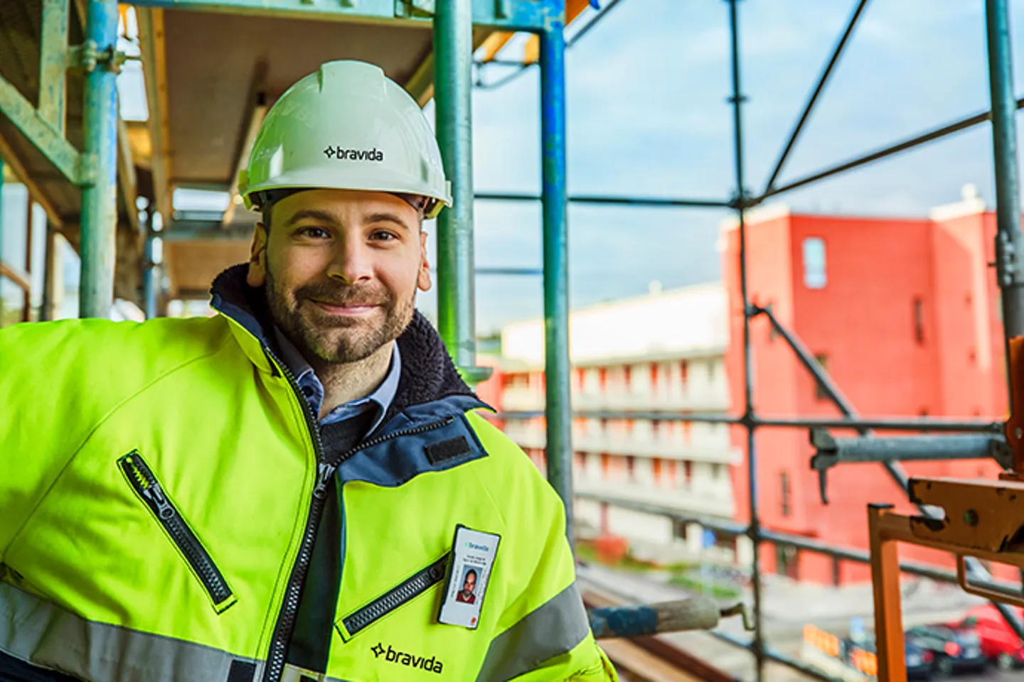 En projektledare på ett bygge